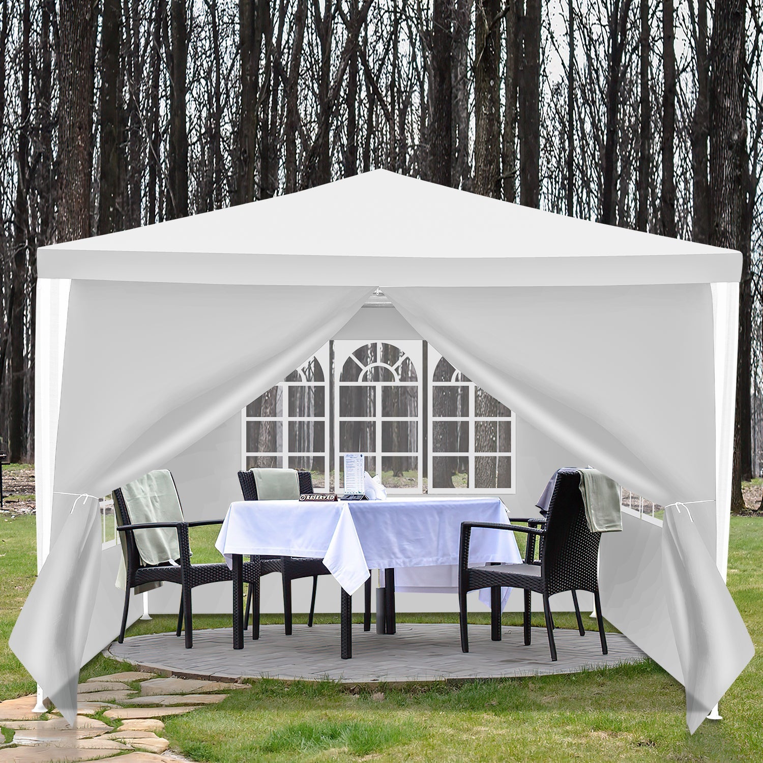 Cosmo Go Pavillon 3x3m Partyzelt Wasserdicht mit Seitenteilen