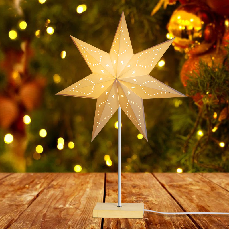 Cosmo Go LED Weihnachtsstern Papier Tischlampe 65cm