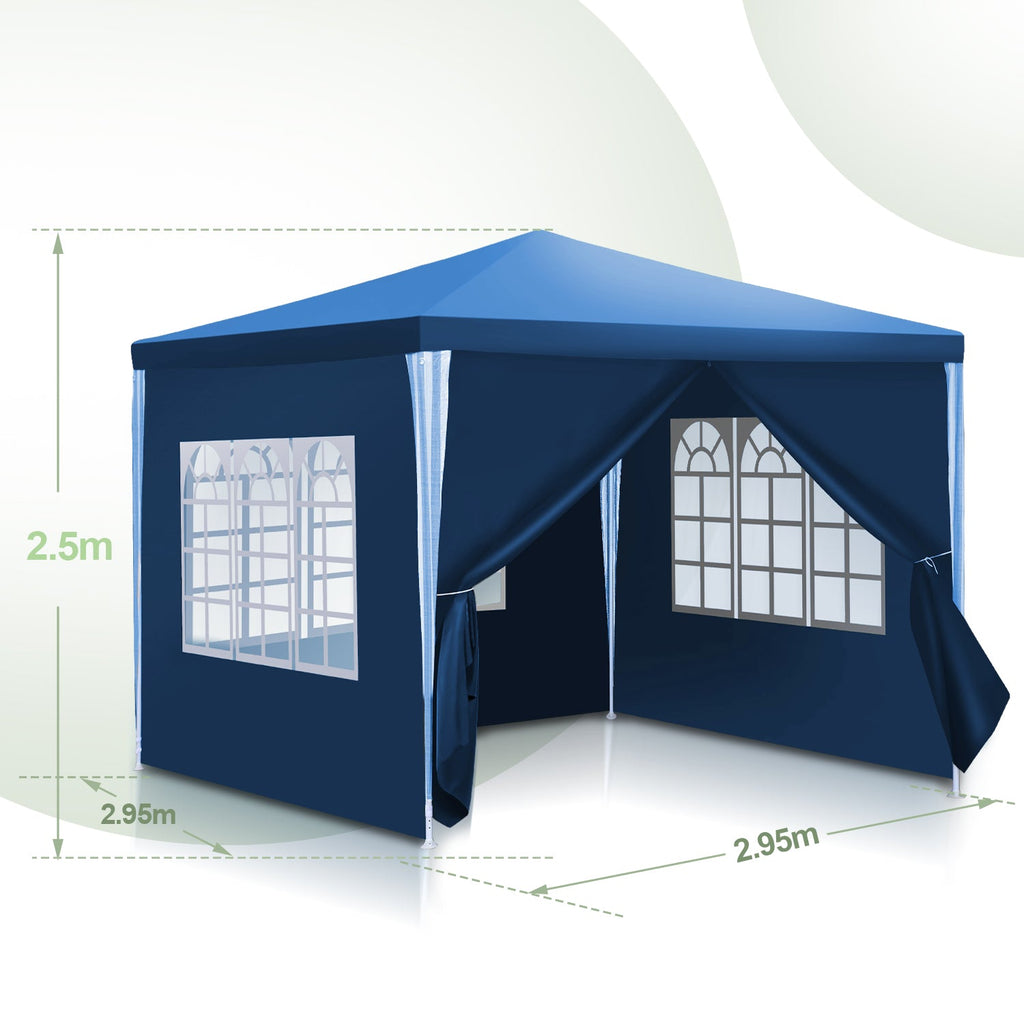 Cosmo Go Pavillon 3x3m Partyzelt Wasserdicht mit Seitenteilen