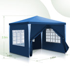 Cosmo Go Pavillon 3x3m Partyzelt Wasserdicht mit Seitenteilen