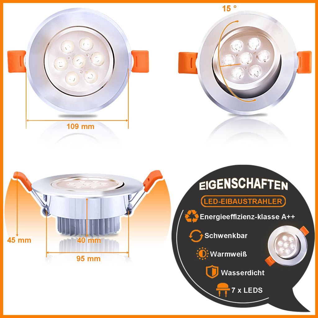 Cosmo Go LED Einbaustrahler 3W/5W/7W Kaltweiß/Warmweiß