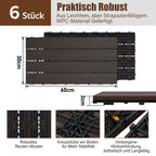 Cosmo Go WPC Terrassenfliesen Klickfliese 30x60cm 6stk