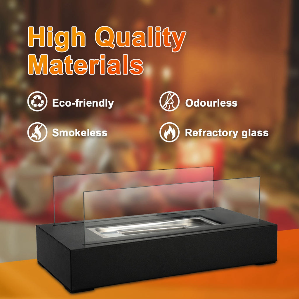 Table Fireplace Bioethanol Tabletop Fireplace Portable Square