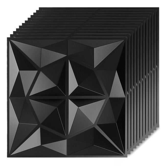 Cosmo Go 3D Wandpaneele 12 Stück 30x30cm Rund Diamant Schwarz Hover Image