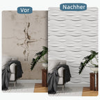 Cosmo Go 3D Wandpaneele 12 Stück 50x50 cm Linear Weiß