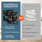 Cosmo Go 3D Wandpaneele 12 Stück 30x30cm Rund Diamant Schwarz