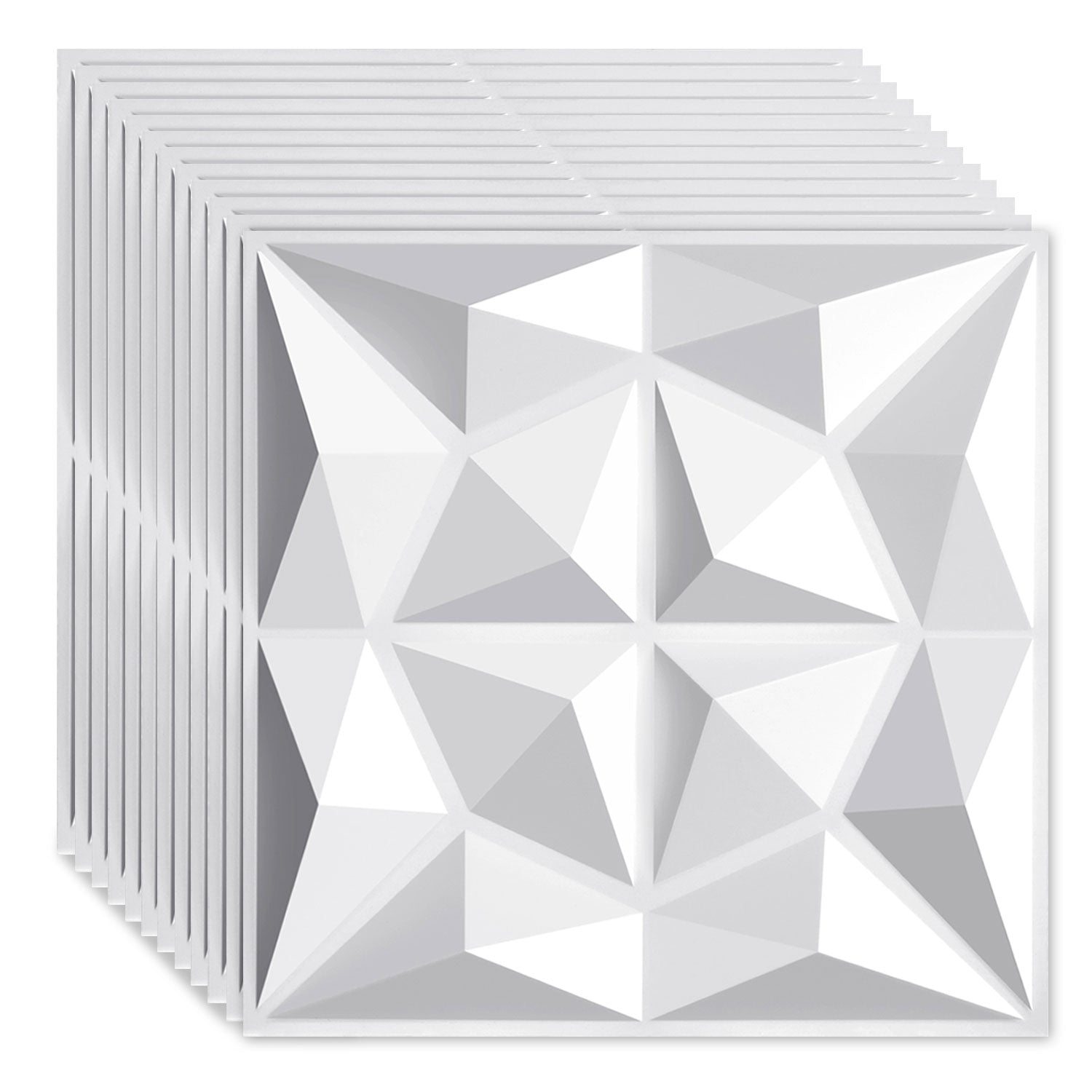 Cosmo Go 3D Wandpaneele 12 Stück 30x30cm Rund Diamant Weiß