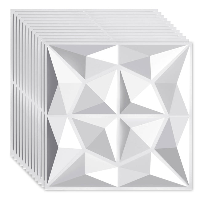 Cosmo Go 3D Wandpaneele 12 Stück 50x50cm Rund Diamant Weiß Hover Image