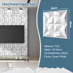 Cosmo Go 3D Wandpaneele 12 Stück 30x30cm Rund Diamant Weiß