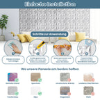 Cosmo Go 3D Wandpaneele 12 Stück 30x30cm Rund Diamant Weiß