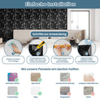 Cosmo Go 3D Wandpaneele 12 Stück 50x50cm Quadrat Diamant Schwarz