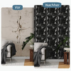 Cosmo Go 3D Wandpaneele 12 Stück 50x50cm Quadrat Diamant Schwarz