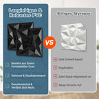 Cosmo Go 3D Wandpaneele 12 Stück 50x50cm Quadrat Diamant Schwarz