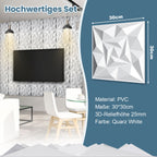 Cosmo Go 3D Wandpaneele 12 Stück 30x30cm Quadrat Diamant Weiß