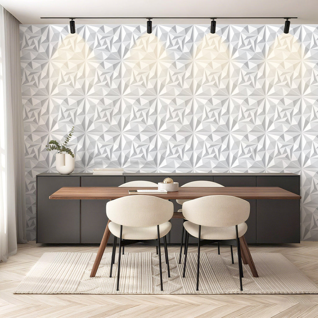 Cosmo Go 3D Wandpaneele 12 Stück 50x50cm Quadrat Diamant Weiß