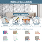 Cosmo Go 3D Wandpaneele 12 Stück 50x50cm Quadrat Diamant Weiß