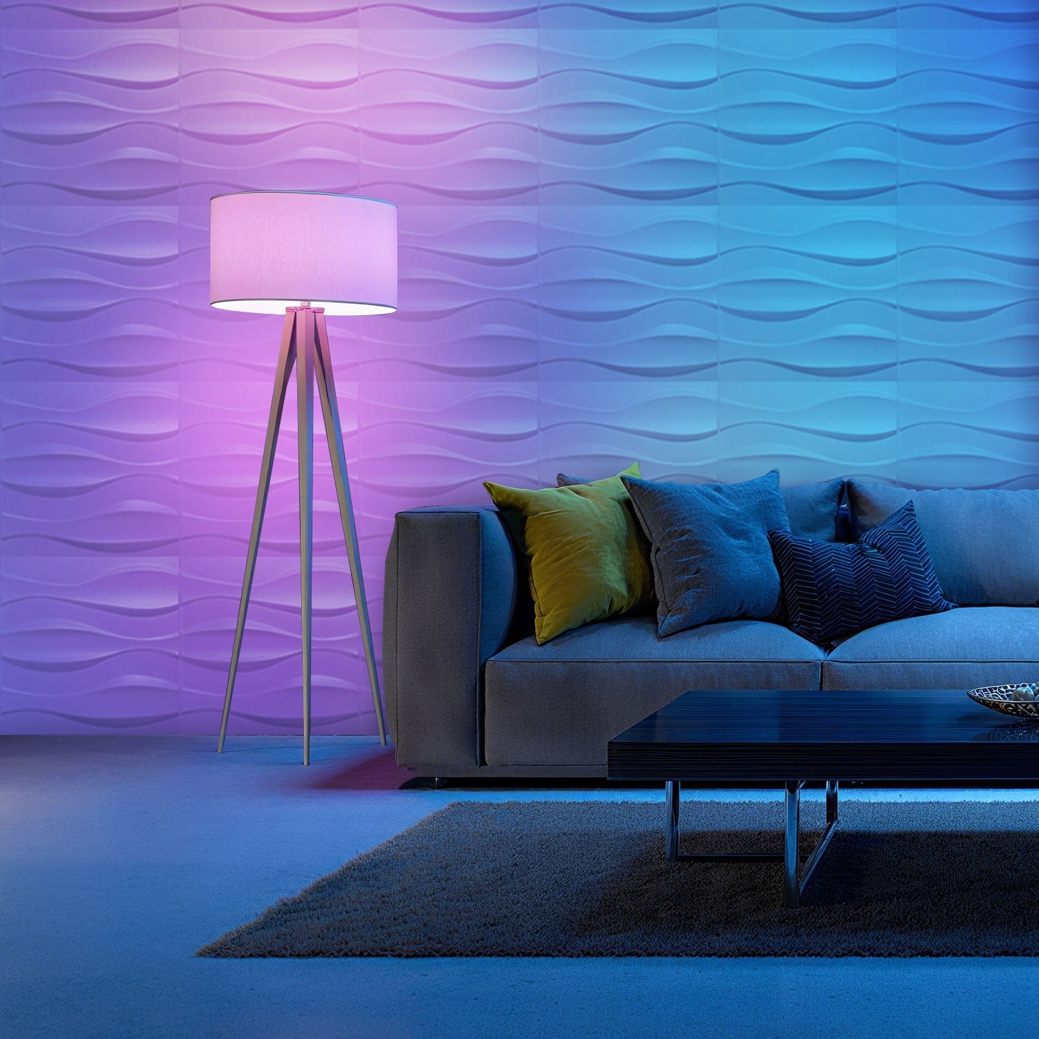 Cosmo Go 3D Wandpaneele 12 Stück 50x50 cm Linear Weiß