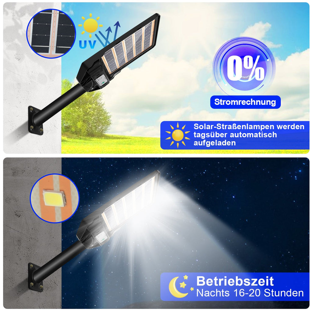 Cosmo Go Solarlampen Straßenlaterne mit Bewegungssensor 300W/400W