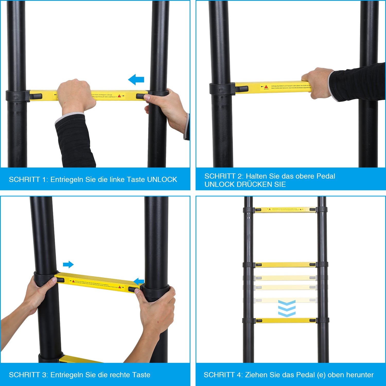 Cosmo Go Teleskopleiter Aluminium mit Abnehmbarem Haken