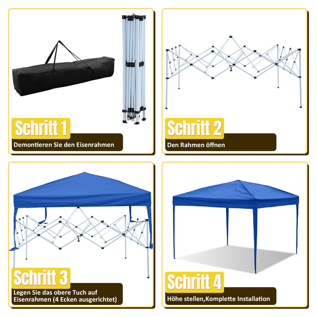 Cosmo Go Pop-Up Pavillon Gazebo mit Zentralverriegelung 3x3m