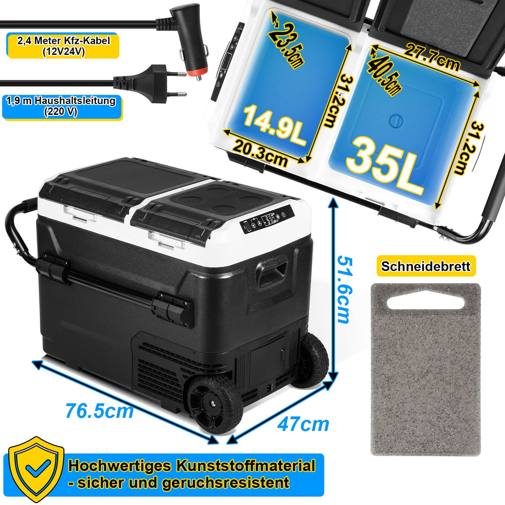Cosmo Go Kompressor Kühlbox Kühlschrank 50L KFZ APP