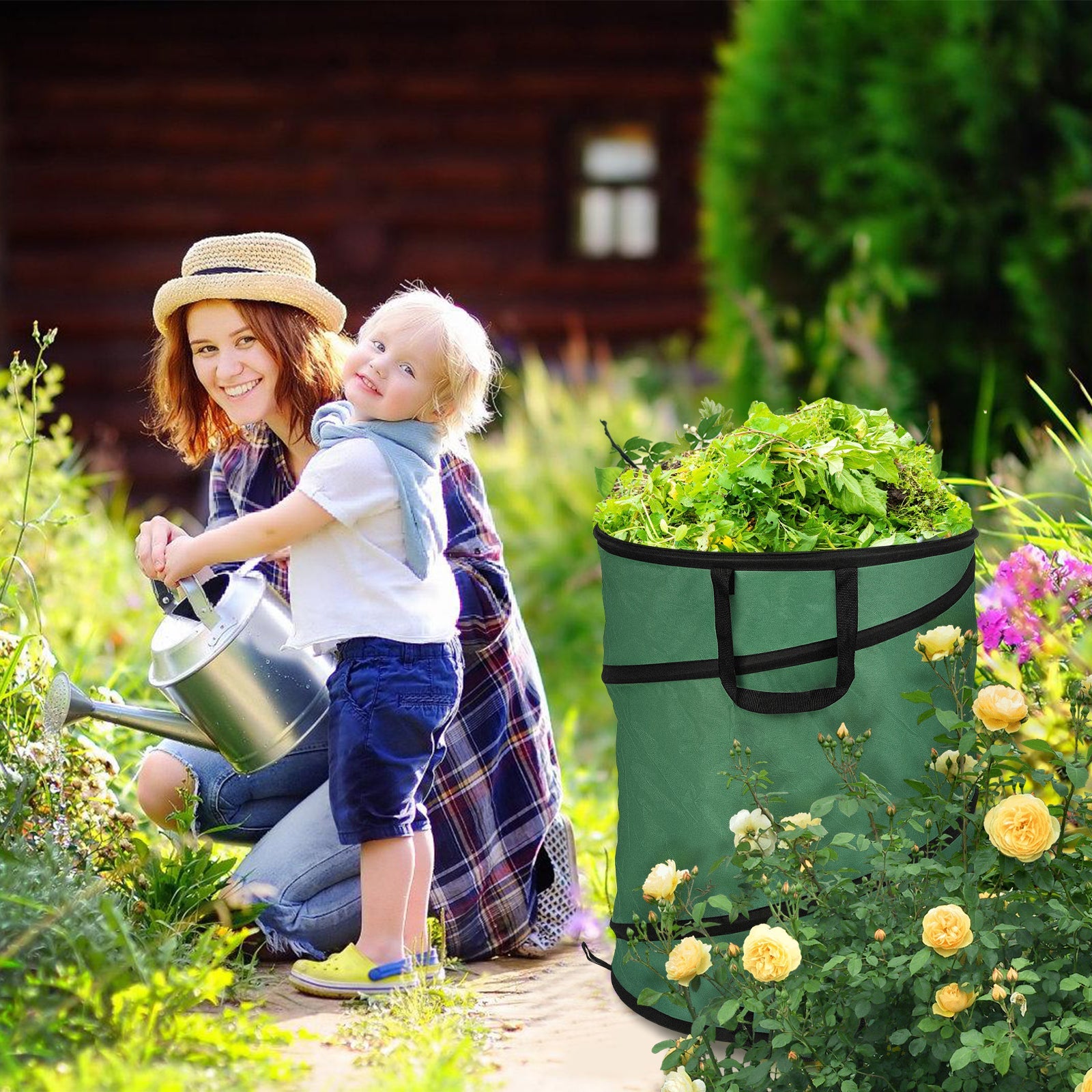 Cosmo Go Gartensack Pop Up Gartenabfallsack 170L mit Griffen
