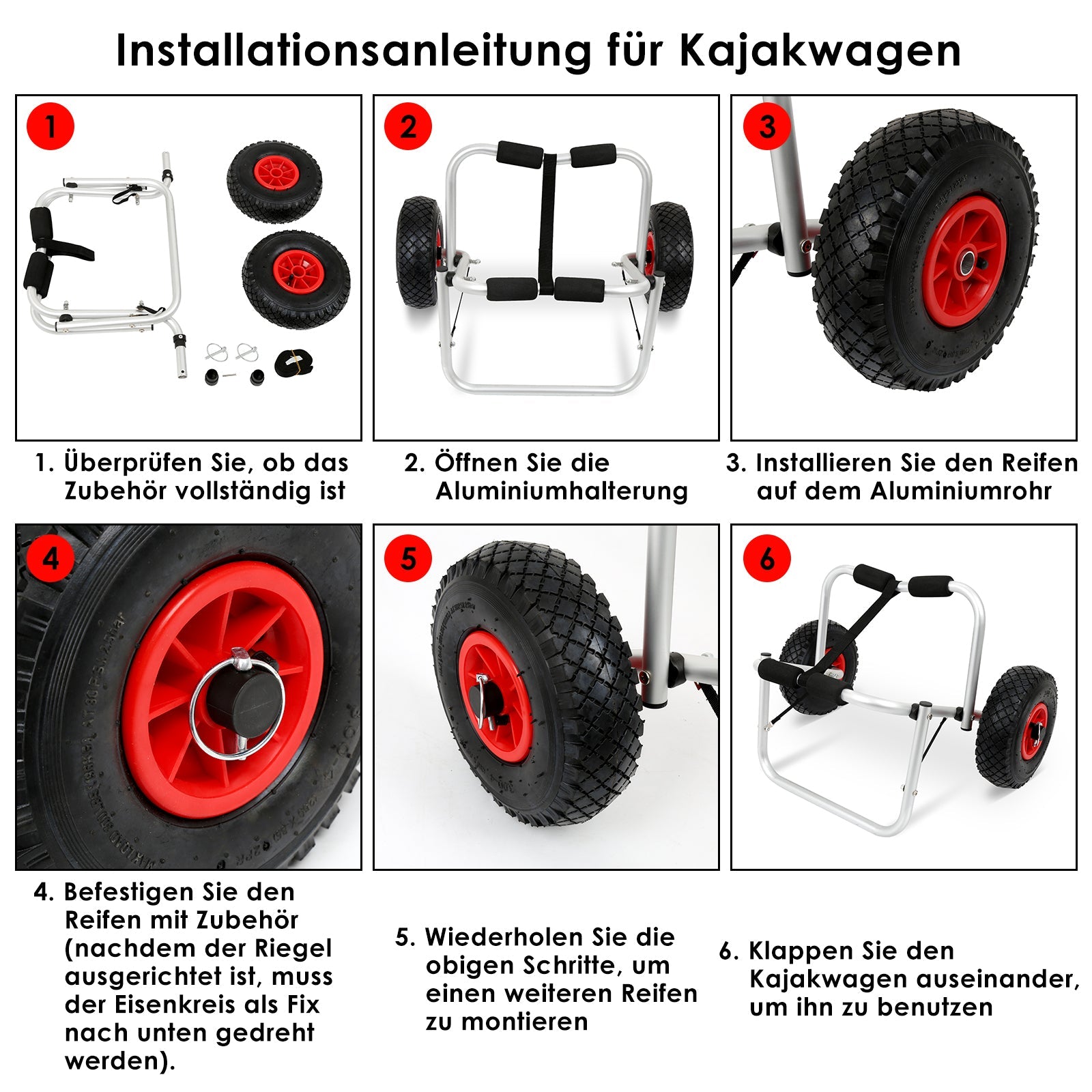 Cosmo Go Faltbarer Kajakwagen Bootswagen 75kg