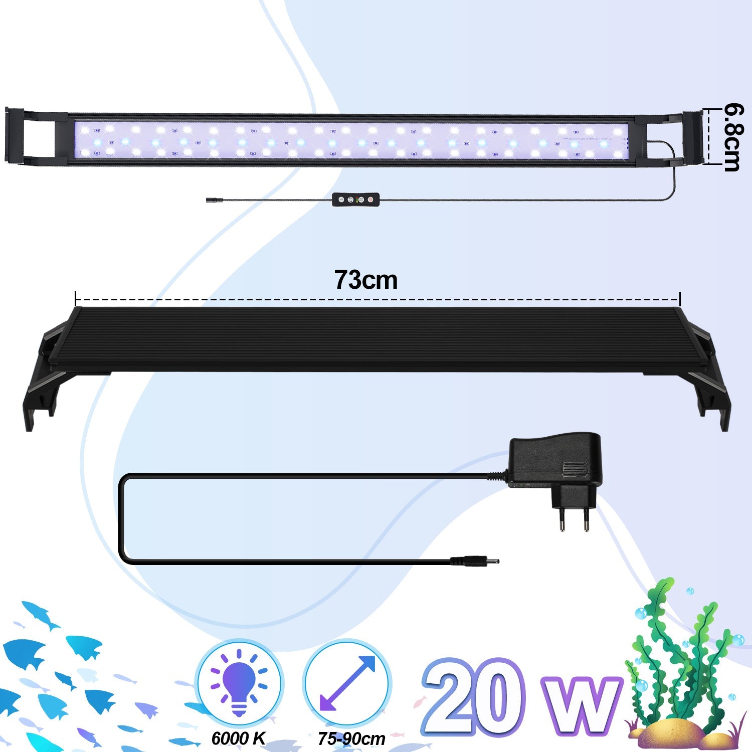 Cosmo Go LED Aquarium Beleuchtung Weiß Blau Licht