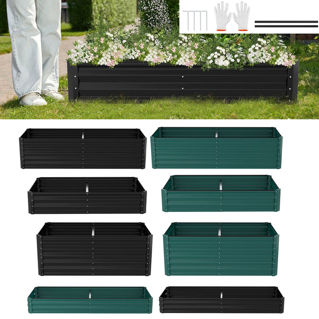 Cosmo Go Metall Hochbeete Hochbeete-Kit mit Stützstangen für Garten Hover Image