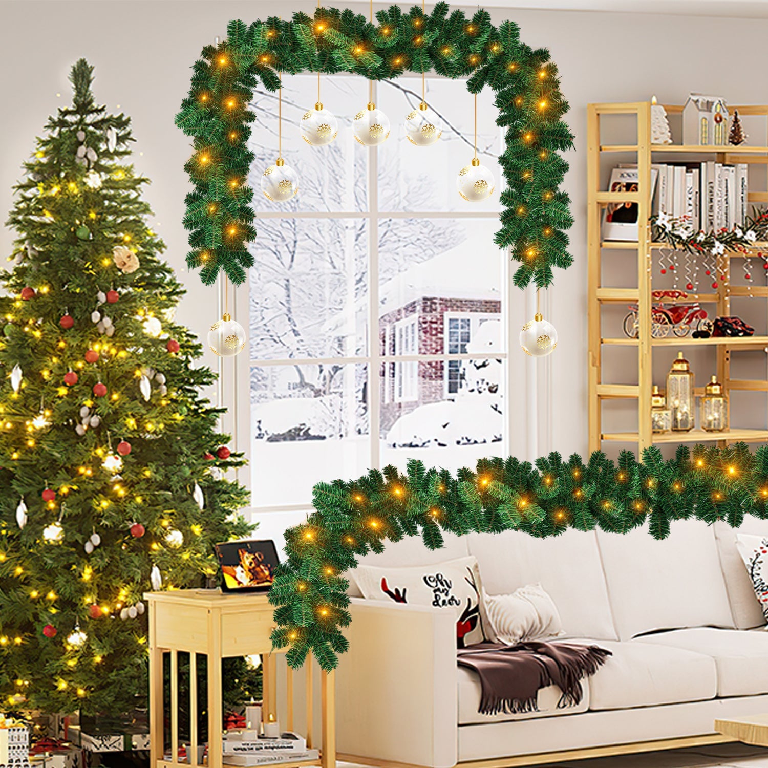 Cosmo Go Weihnachtsgirlande mit 100 LEDs 5m