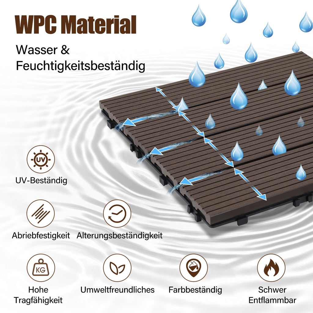 Cosmo Go WPC Terrassenfliesen Klickfliese 30x30cm 11stk