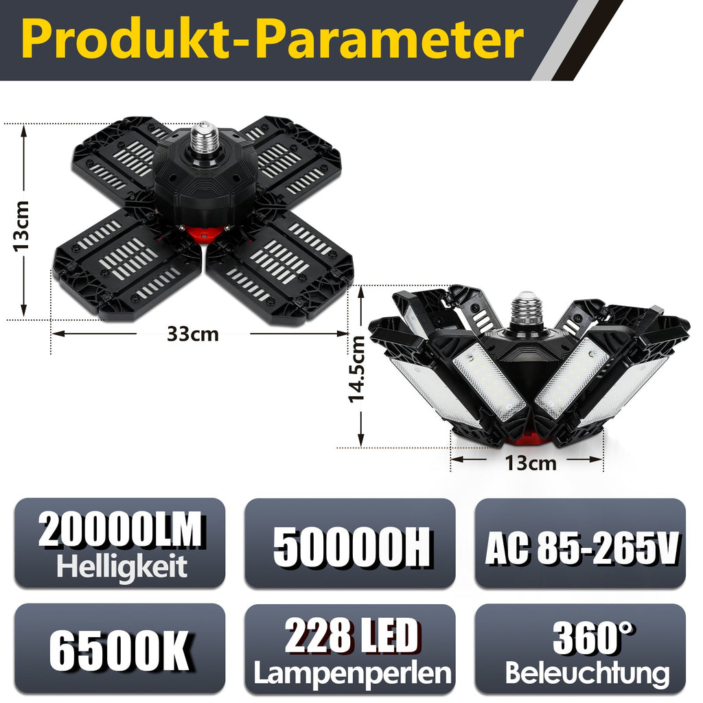 Cosmo Go Led Werkstatt Deckenleuchte Verstellbaren Paneelen 200W