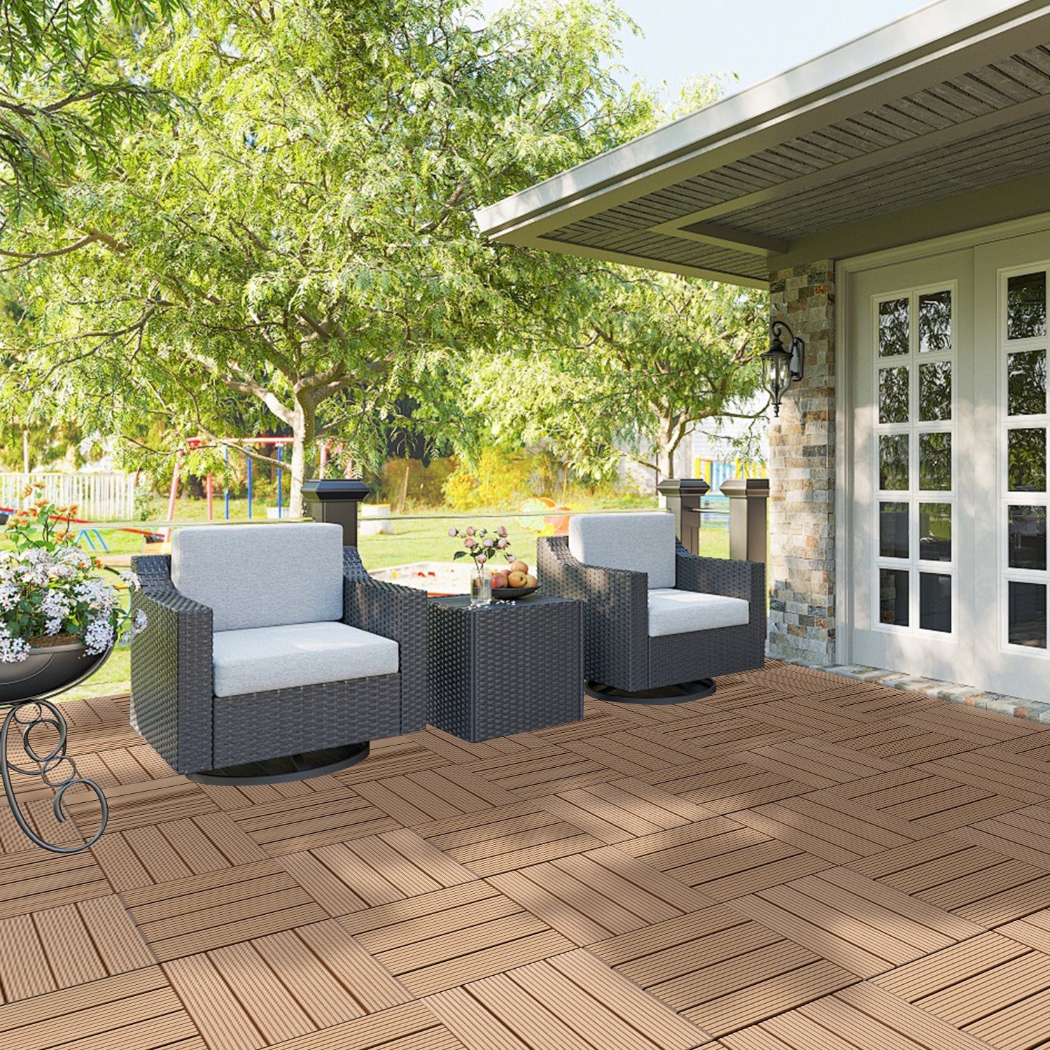 Cosmo Go WPC Terrassenfliesen Klickfliese 30x30cm 11stk