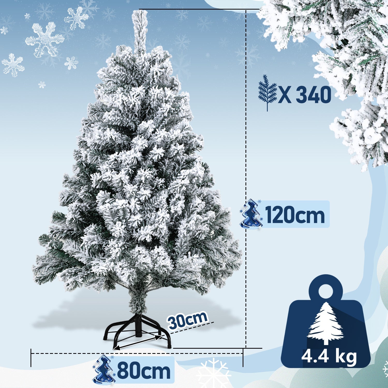 Cosmo Go Weihnachtsbaum Künstlich mit Schnee