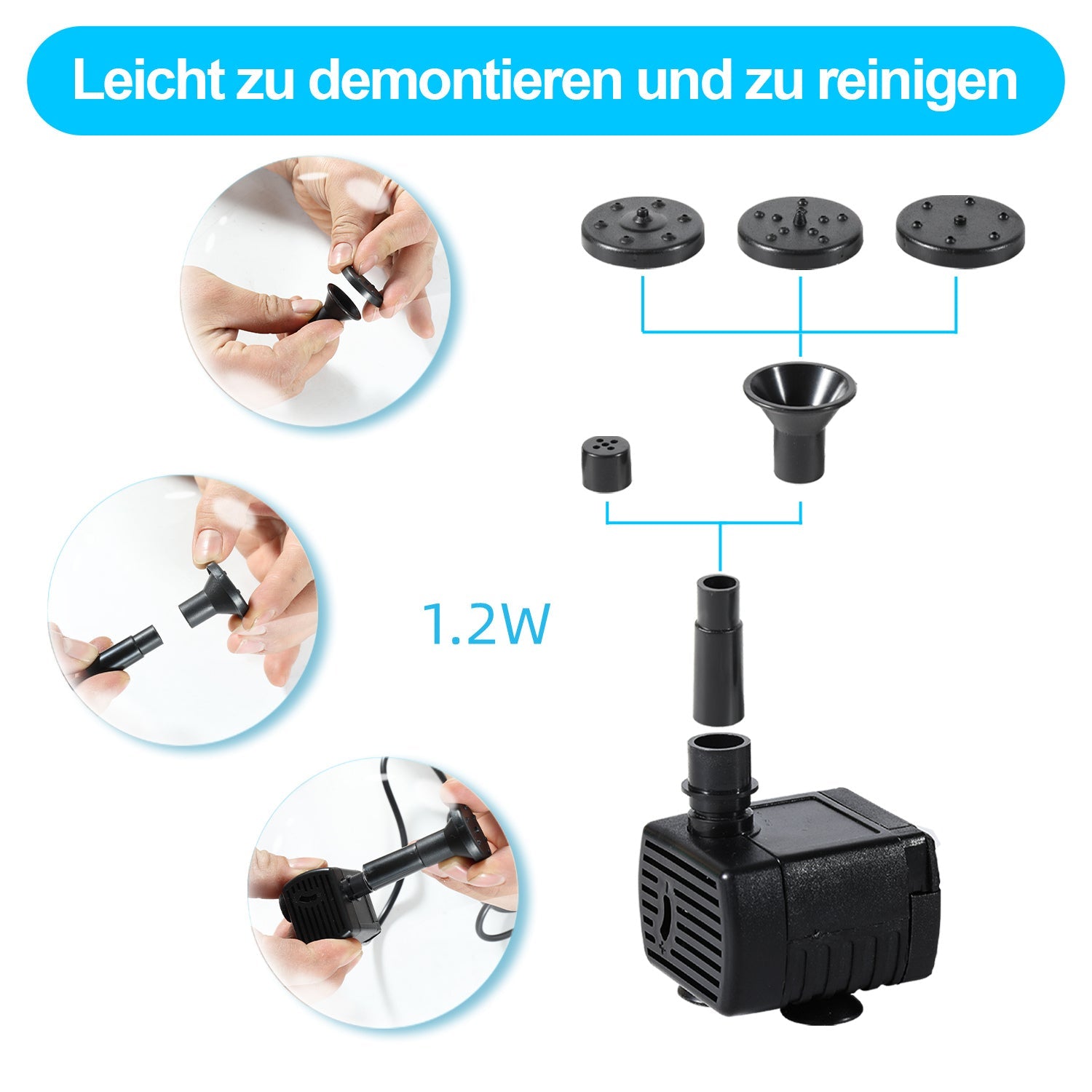 Cosmo Go SolarPumpe Teichpumpe 1.2W/1.5W/2.5W