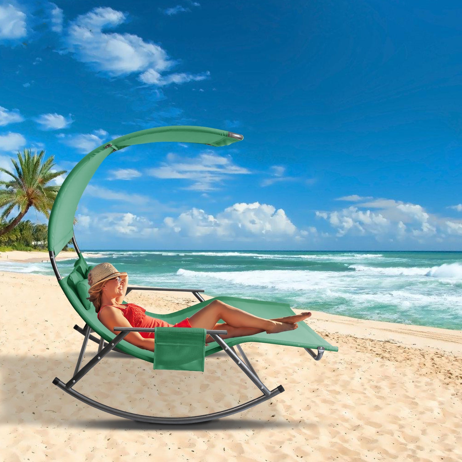 Cosmo Go Doppelliege Sonnenliege mit Sonnendach Outdoor