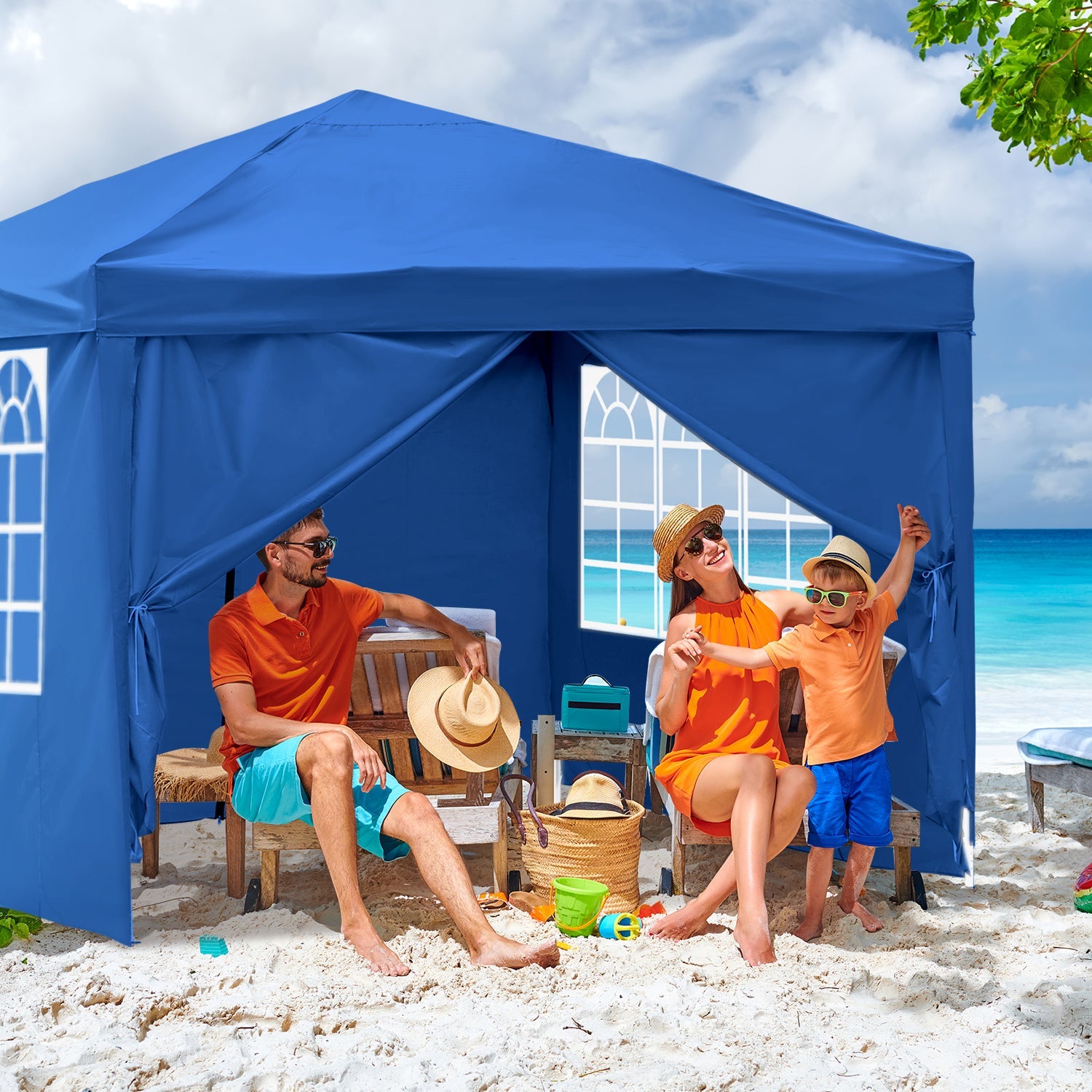 Cosmo Go Pop-Up Pavillon Gazebo 3x3m mit Seiten