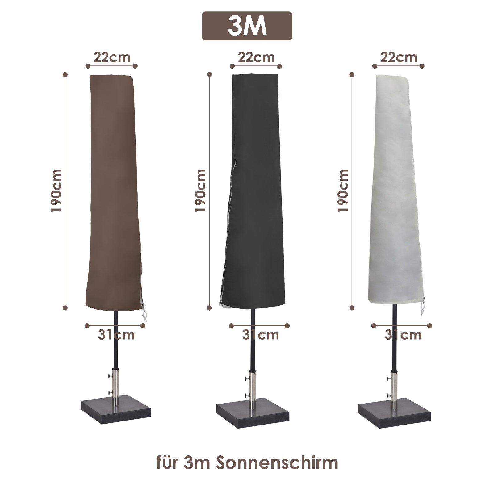 Cosmo Go Sonnenschirm Schutzhülle Ø 300 mit Reißverschluss