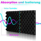 Cosmo Go Akustikschaumstoff Selbstklebend 3D Hochdichte Wellenmuster