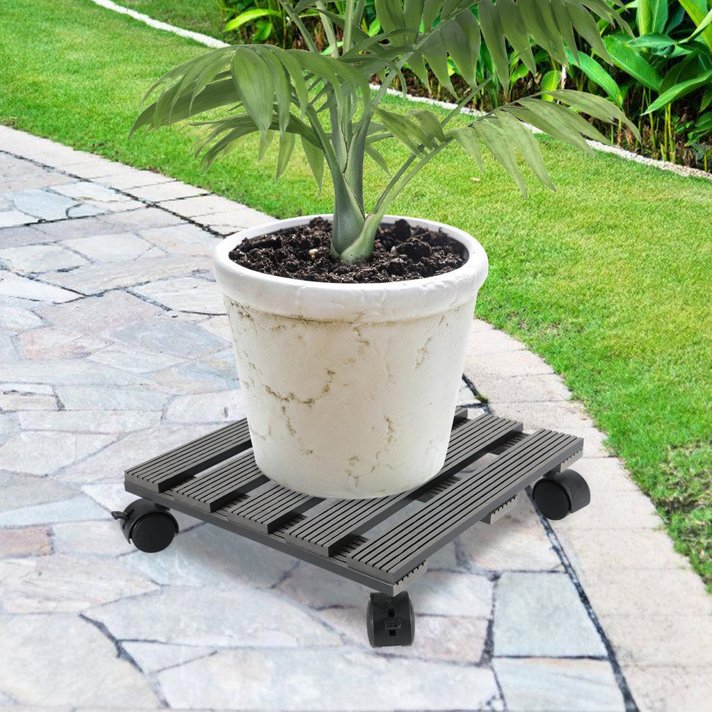 Cosmo Go WPC Pflanzenroller Eckig mit Rollen Tragkraft 80 kg