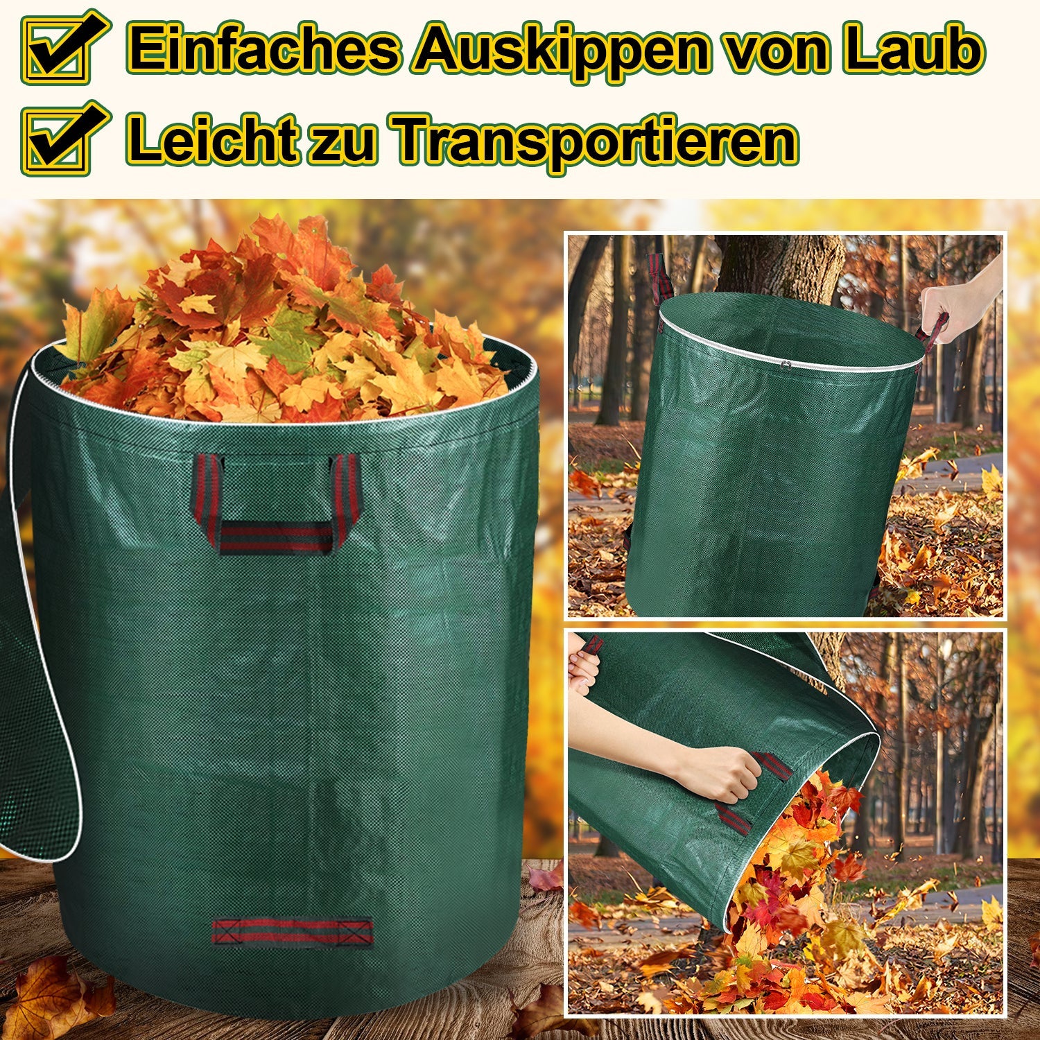 Cosmo Go Gartenabfallsack Gartensack 272L mit Deckel