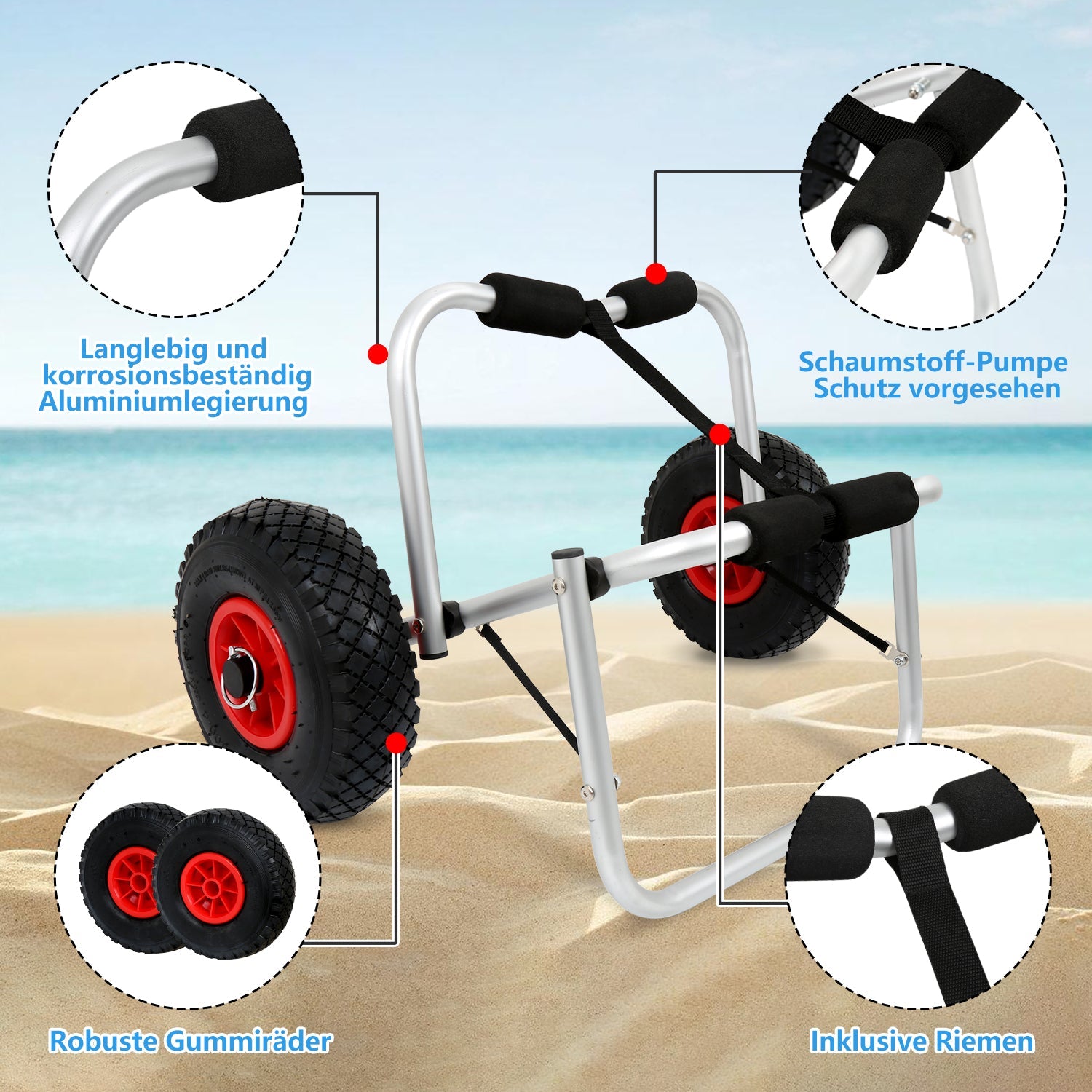 Cosmo Go Faltbarer Kajakwagen Bootswagen 75kg