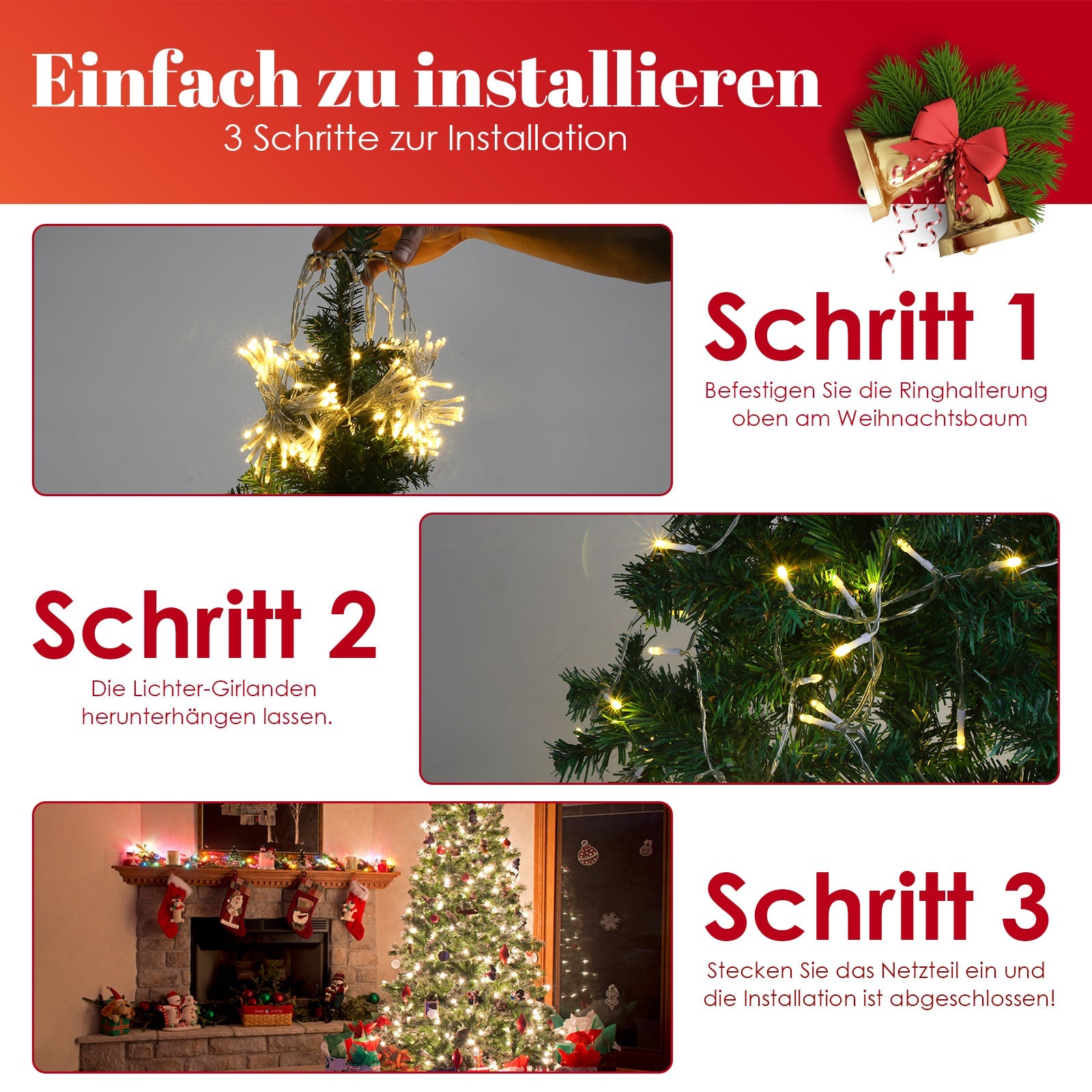 Cosmo Go Christbaumbeleuchtung mit Ring 280 LEDs IP44