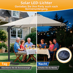 Cosmo Go Ampelschirm 300 x 300 cm Sonnenschirm 360° Drehbar mit Solar-LED