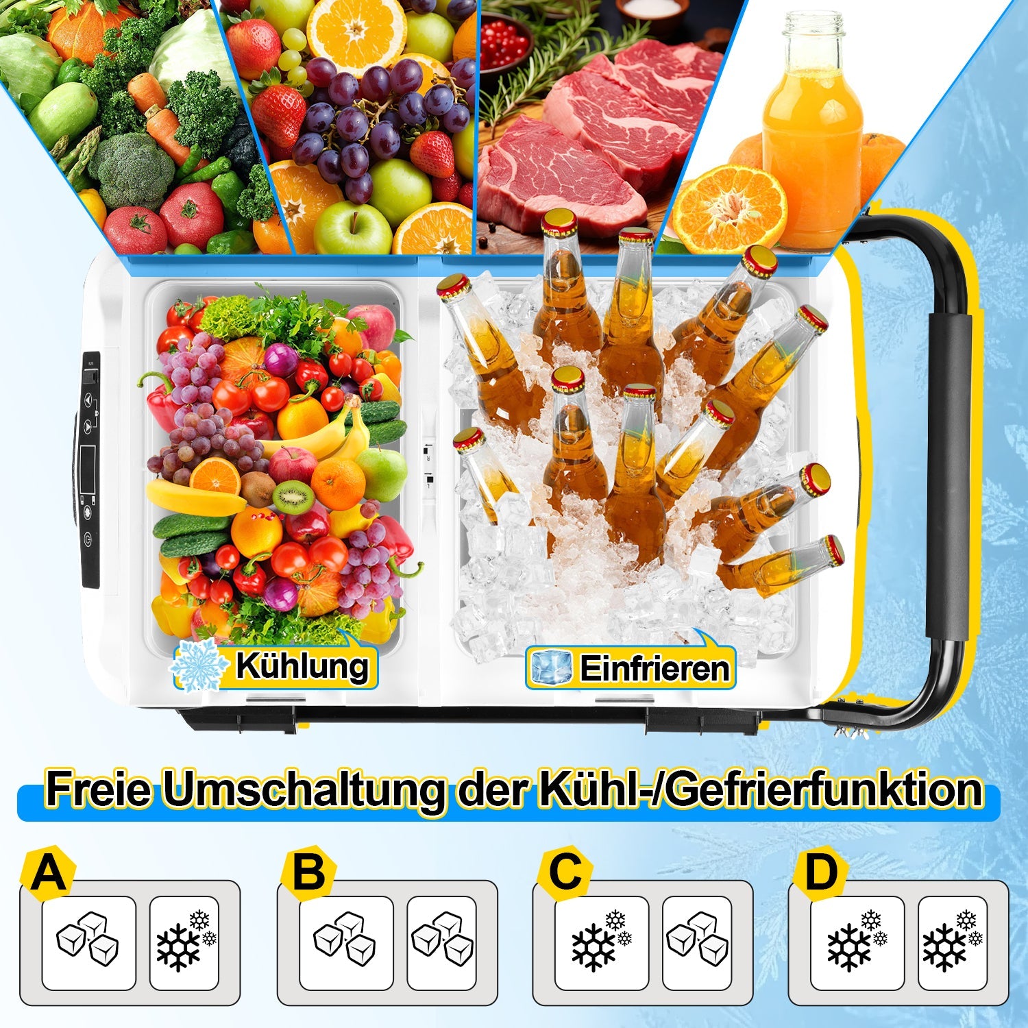 Cosmo Go Kompressor Kühlbox Kühlschrank 50L KFZ APP