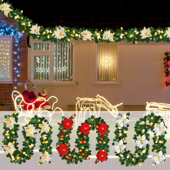 Cosmo Go Weihnachtsgirlande 2.7m mit Blumen Hover Image