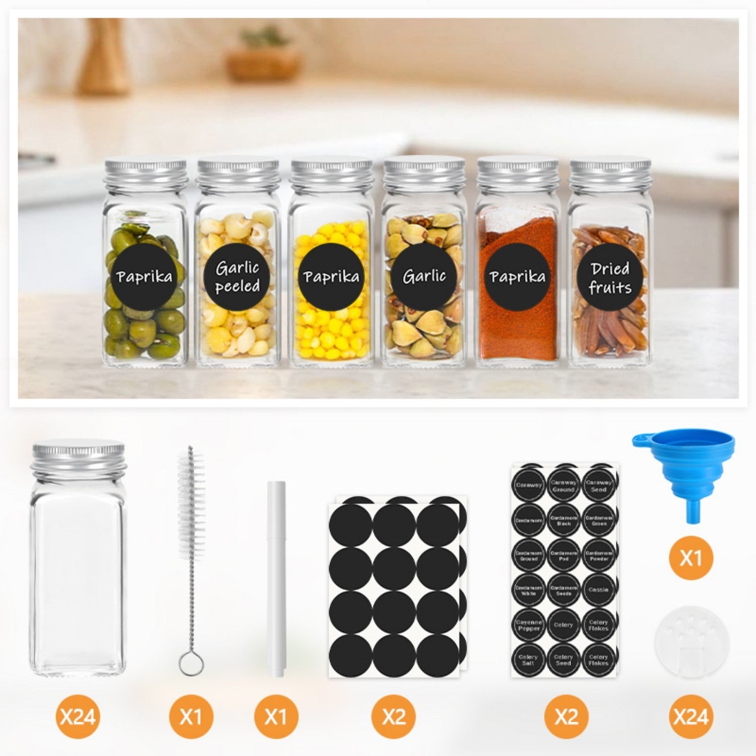 Cosmo Go Drehdeckel Gewürzflasche Gewürzkörnerbehälter 12 Stück