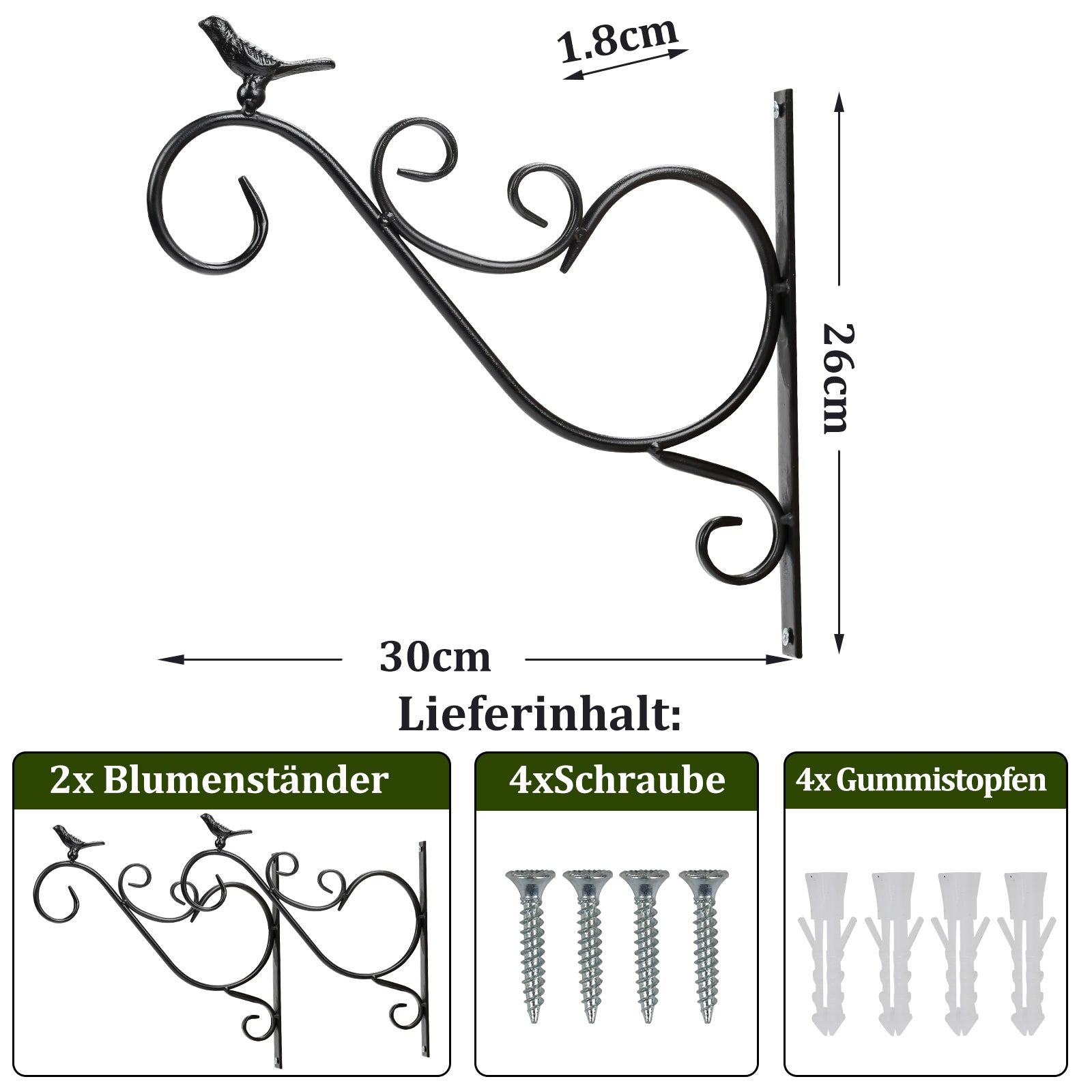 Cosmo Go 2x Blumenampel Wandhalterung