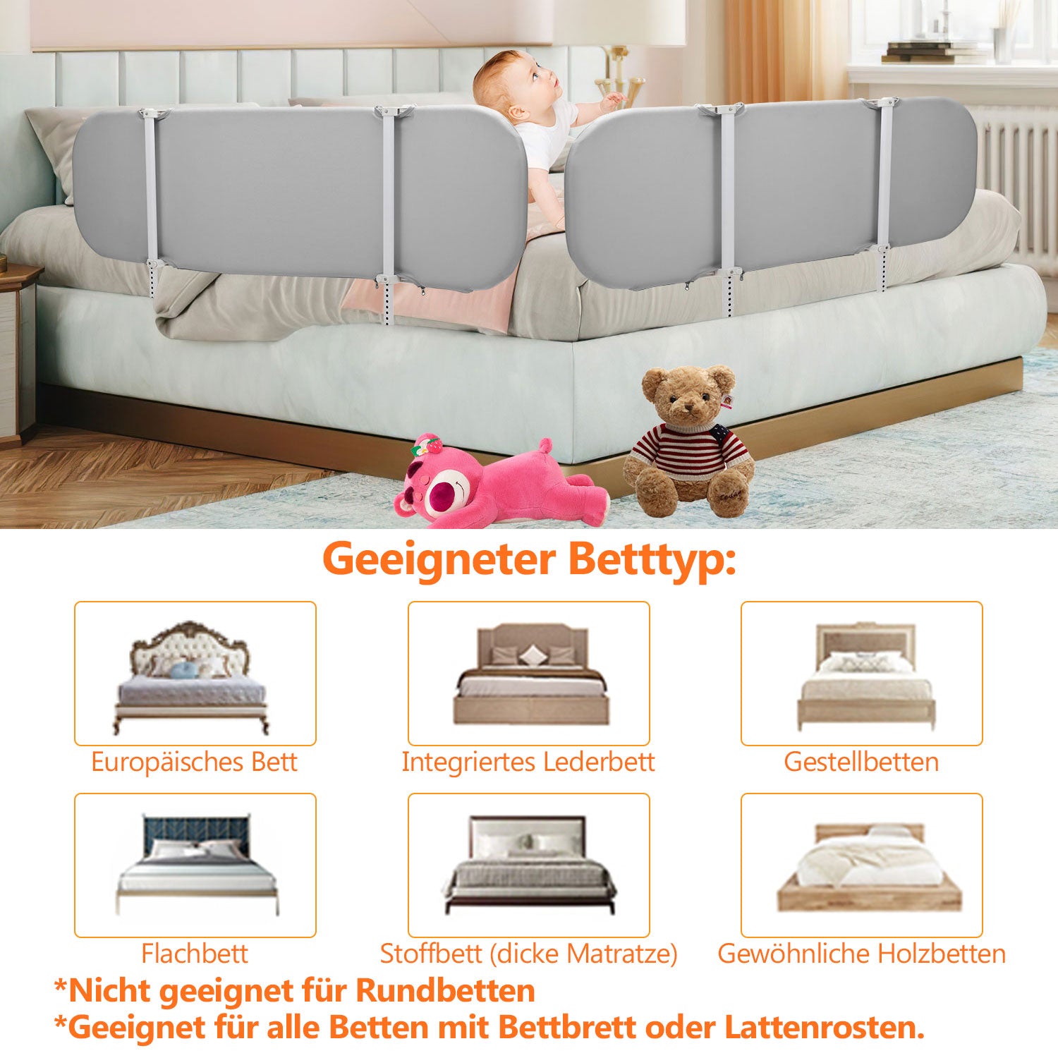 Cosmo Go Bettschutzgitter Rausfallschutz Faltbarer