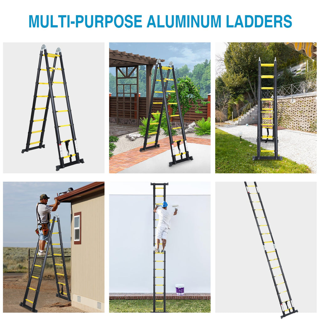 Cosmo Go Teleskopleiter Tragbar Alu Max Belastung 150 kg 3.8M (1.9+1.9M)